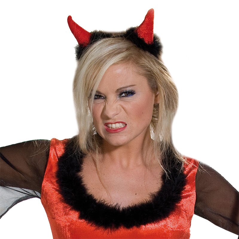 Teufel Haarreif rot - Einheitsgröße