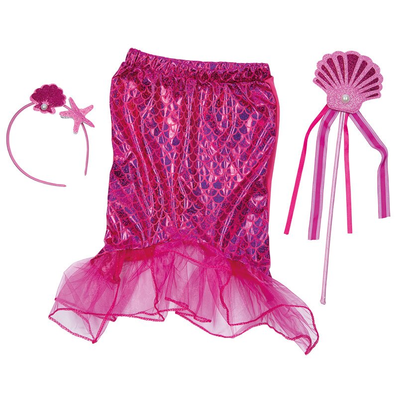 Meerjungfrauen Set pink 3tlg. - Einheitsgröße