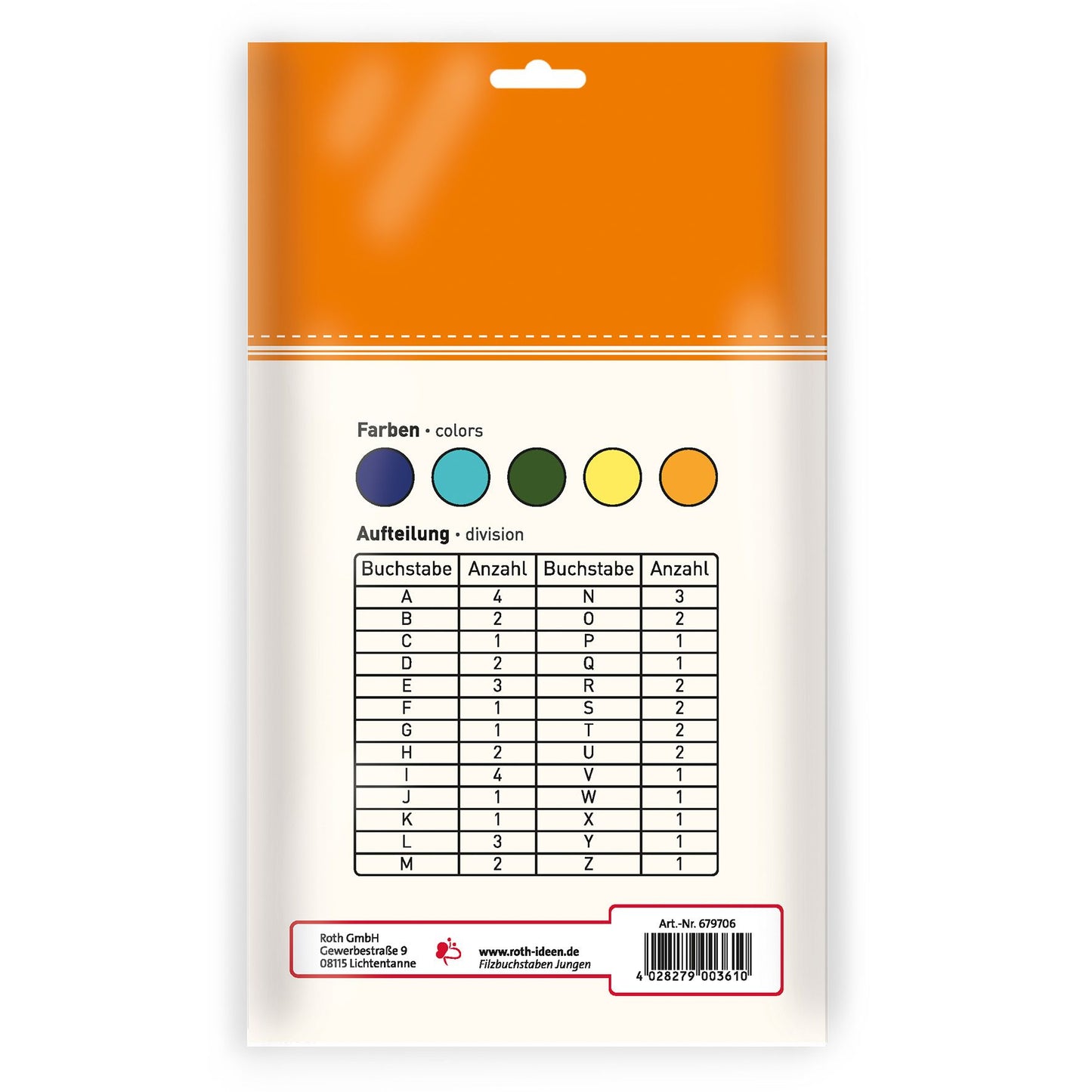 Filzbuchstaben Jungen