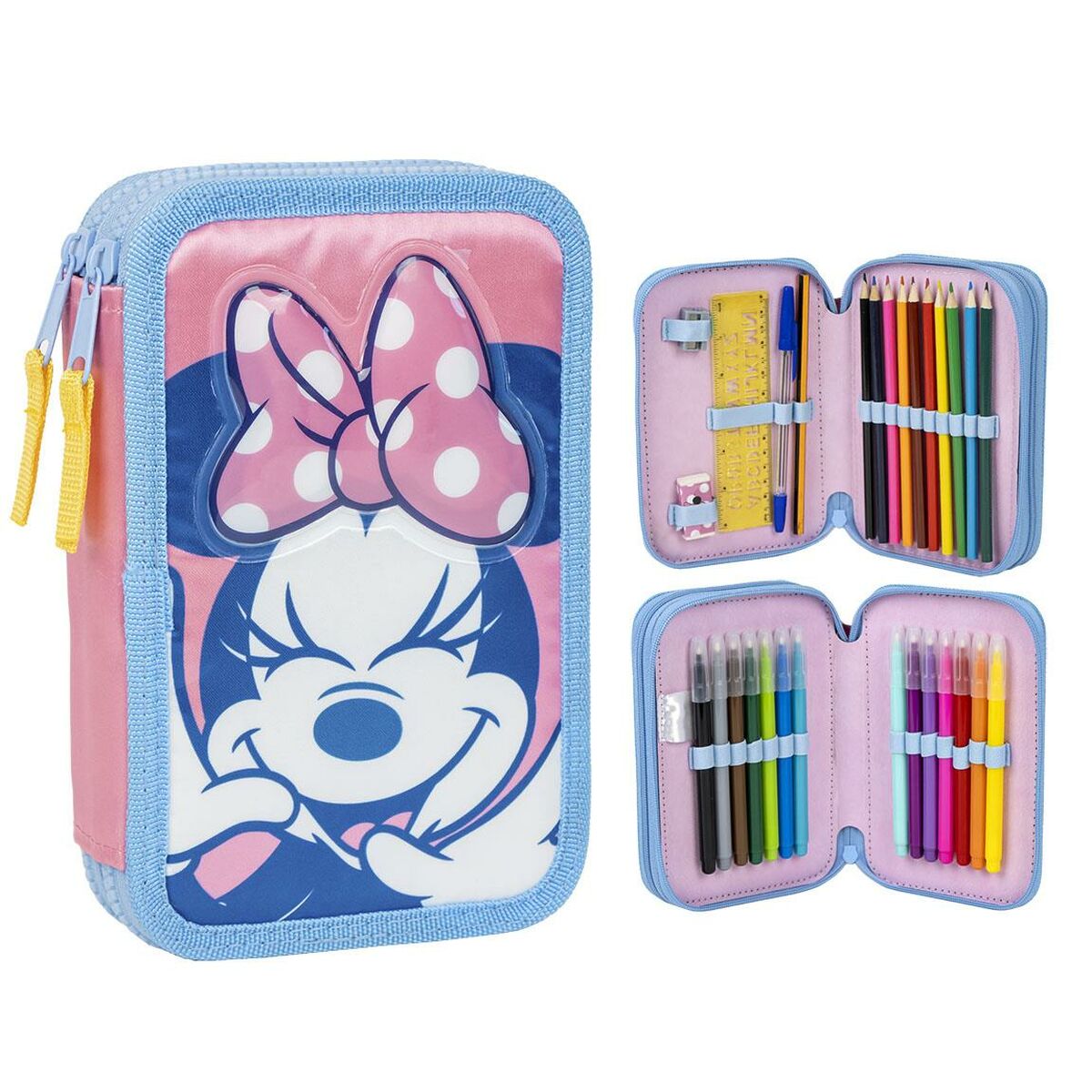 Schüleretui Doppelfedertasche - Minnie Mouse rosa