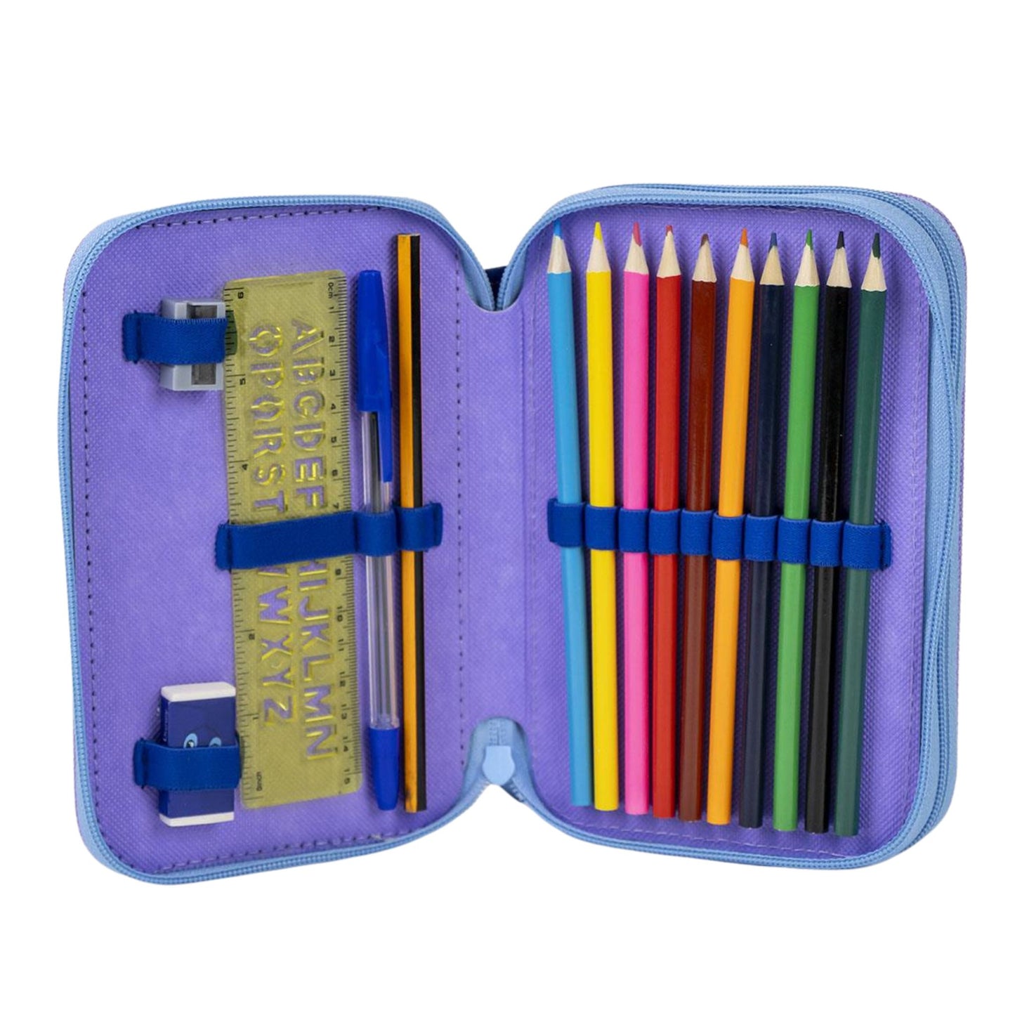 Schüleretui Doppelfedertasche - Stitch blau