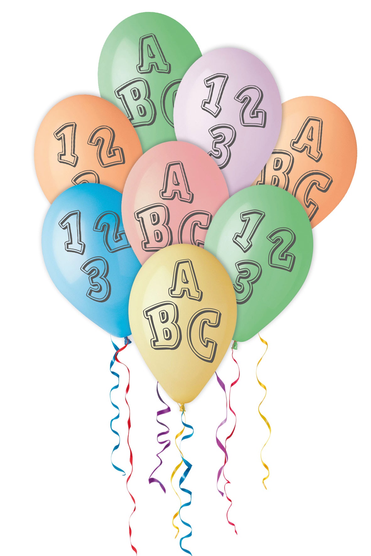 Nestler Luftballons pastell ABC 123