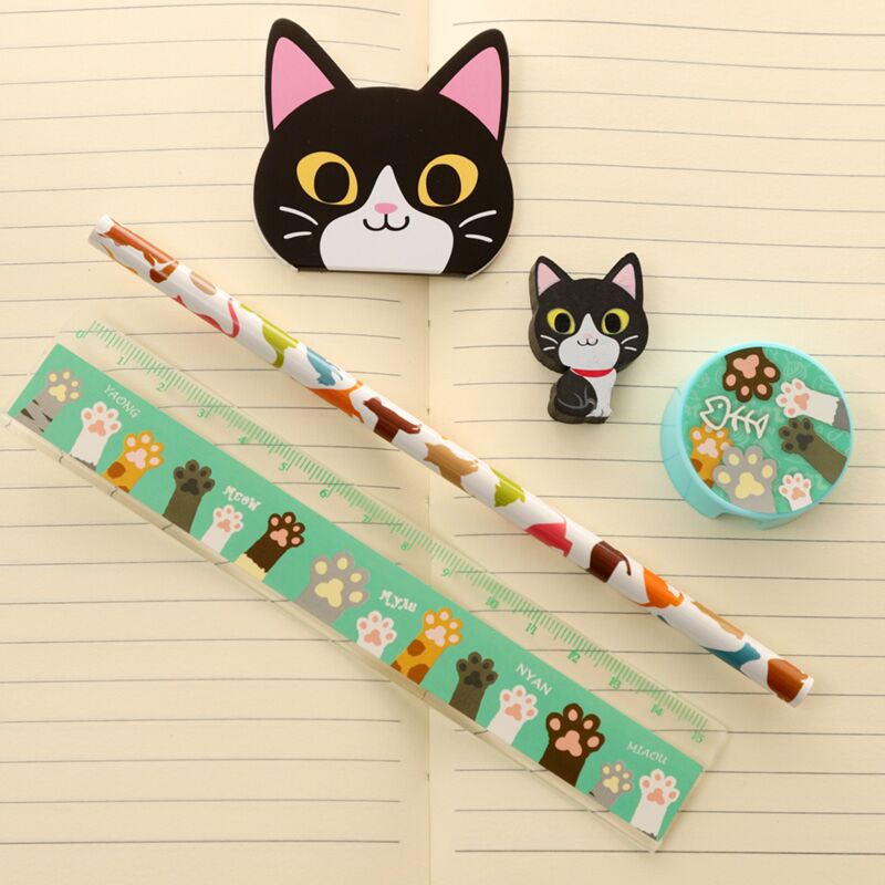 4er Schreibware-Set Katzen