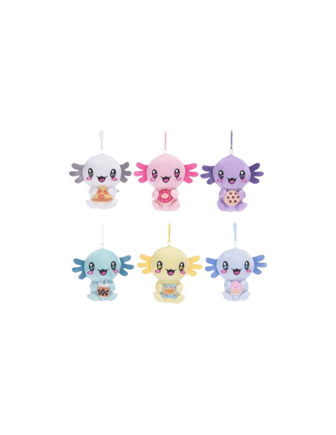 Kawaii Kuties Plüsch-Taschenclip Axolot, 12,5 cm, sortiert