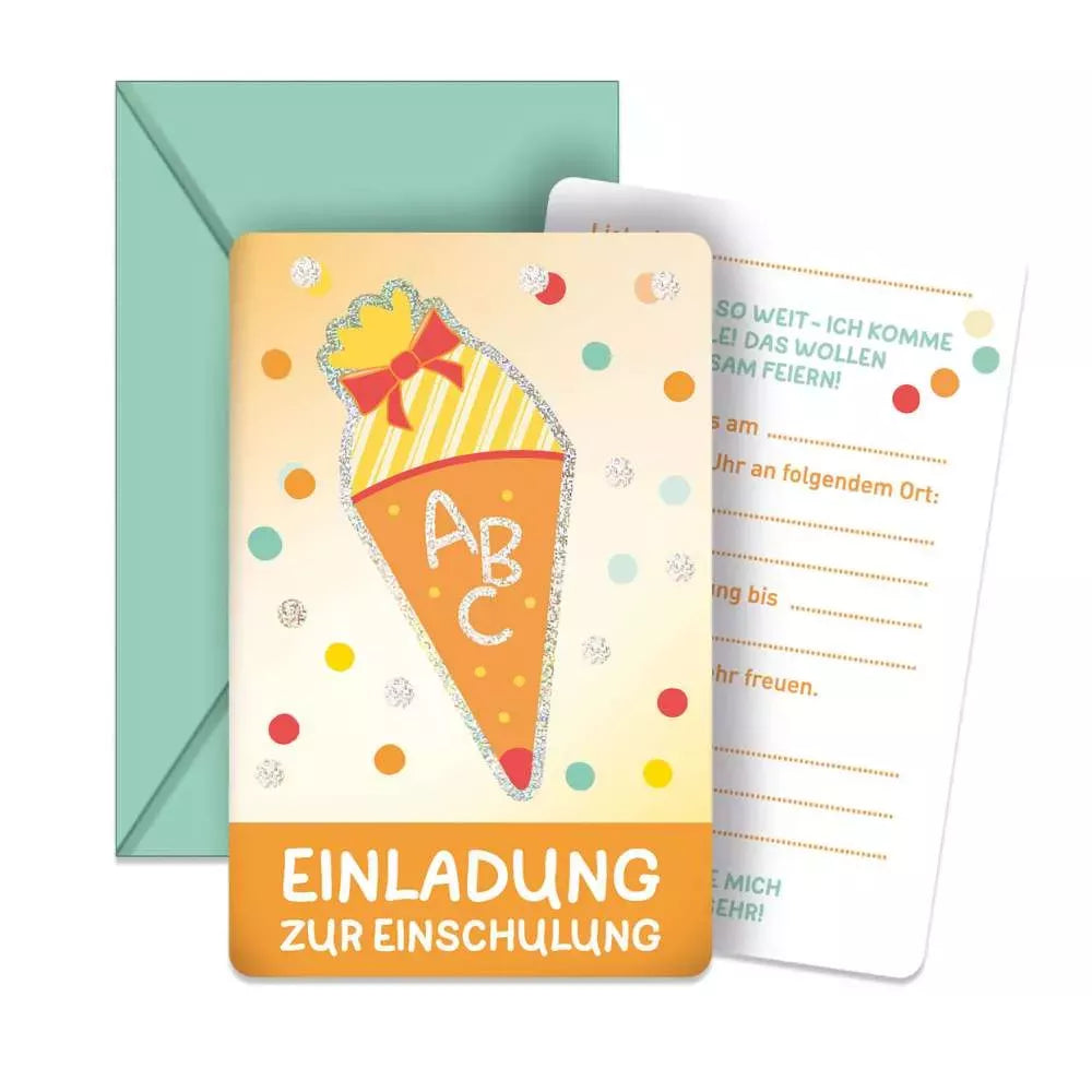 10 Stk. Einladungskarten Einschulungsfeier