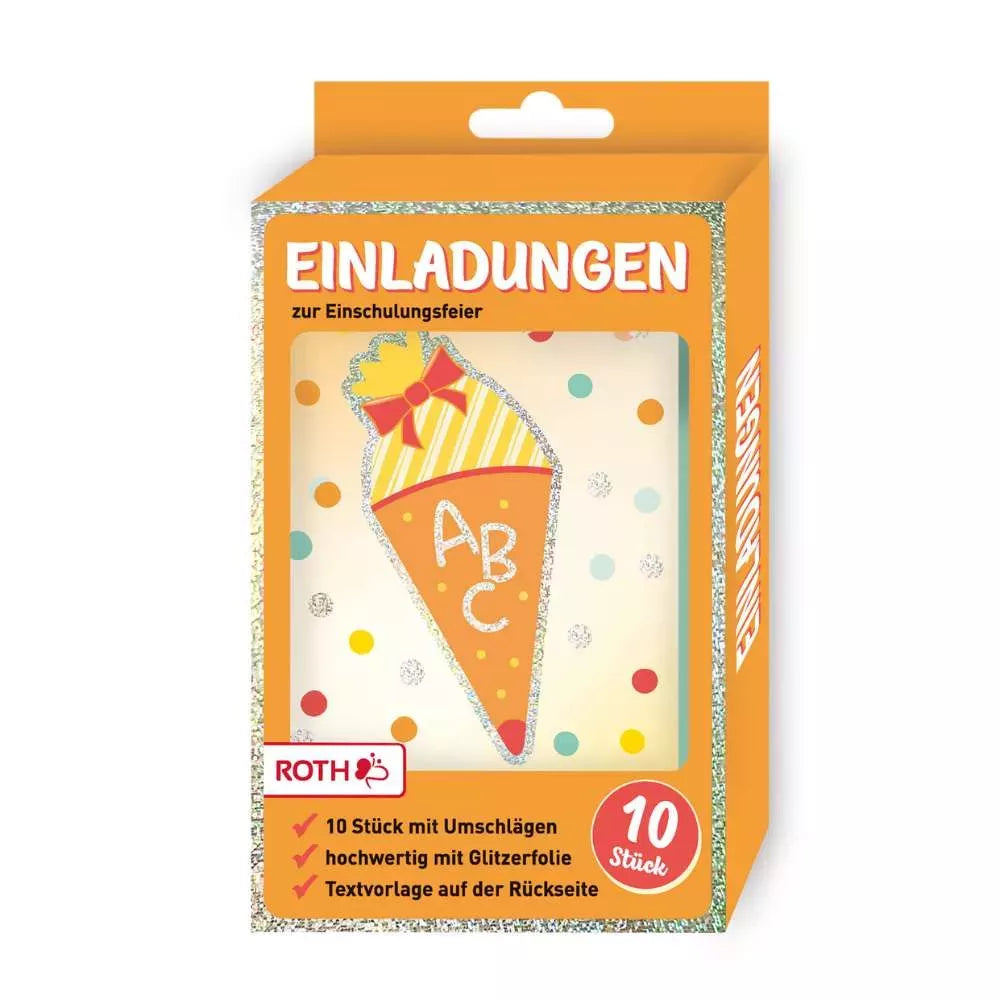 10 Stk. Einladungskarten Einschulungsfeier