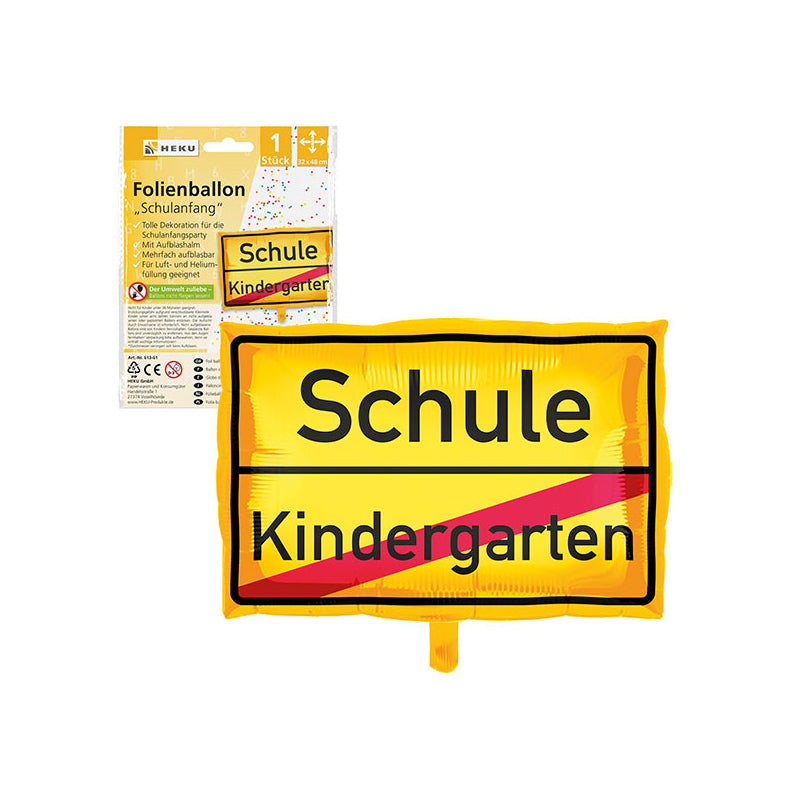 Folienballon Schulanfang Schild