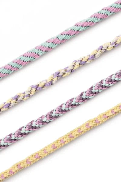 Folia Armband - Knüpfset Kumihimo Bracelets Pastell rainbow, 16 Teile