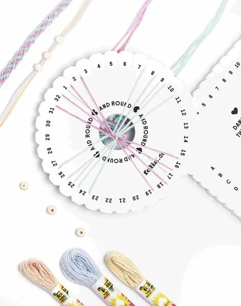 Folia Armband - Knüpfset Kumihimo Bracelets Pastell rainbow, 16 Teile