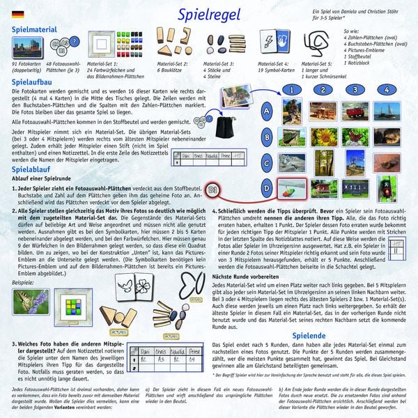 Die Rückseite der Verpackung auf der sich die Spielanleitung befindet.