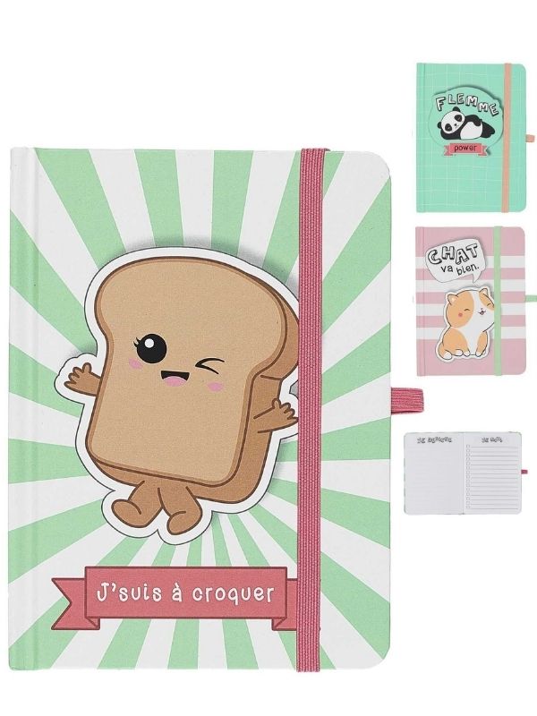 A6 lustiges Kawaii Notizbuch, sortiert