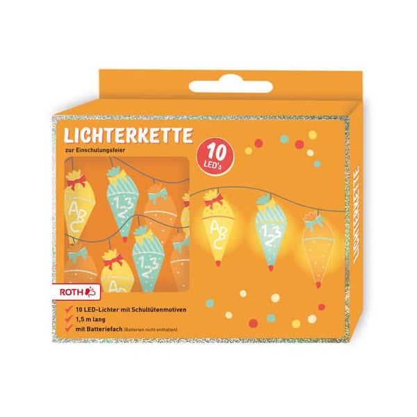 1,5m lange Lichterkette Einschulung