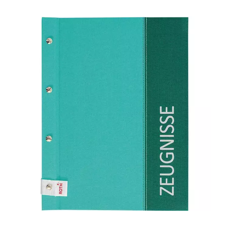 Zeugnismappe mit Buchschrauben - Mint