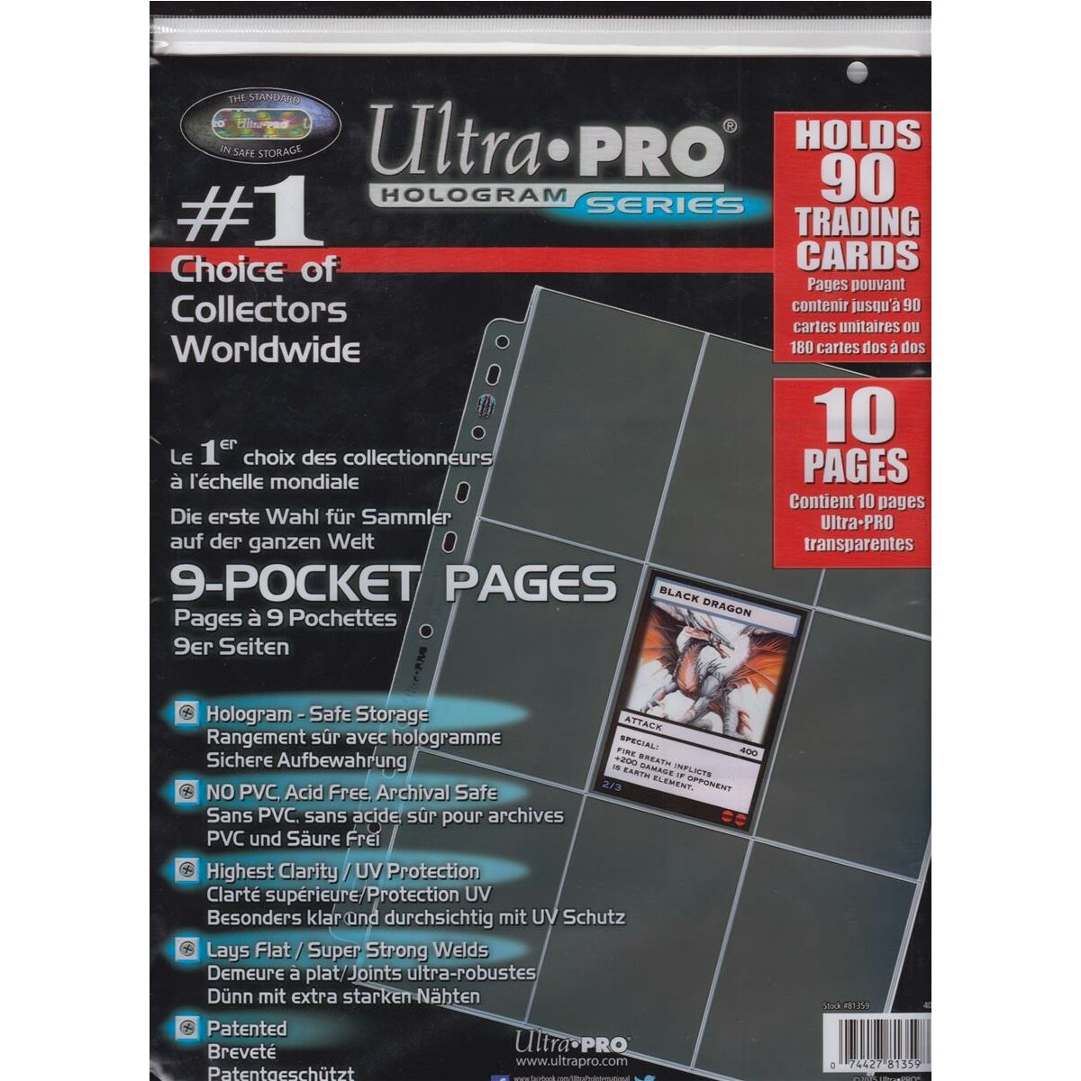 10er Sammelhüllen A4 - 9 Taschen Platinum