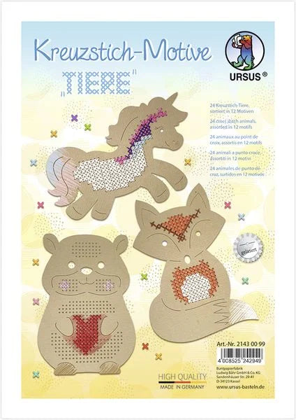 URSUS Kreuzstichvorlagen - 12 Tiermotive/24 Blatt