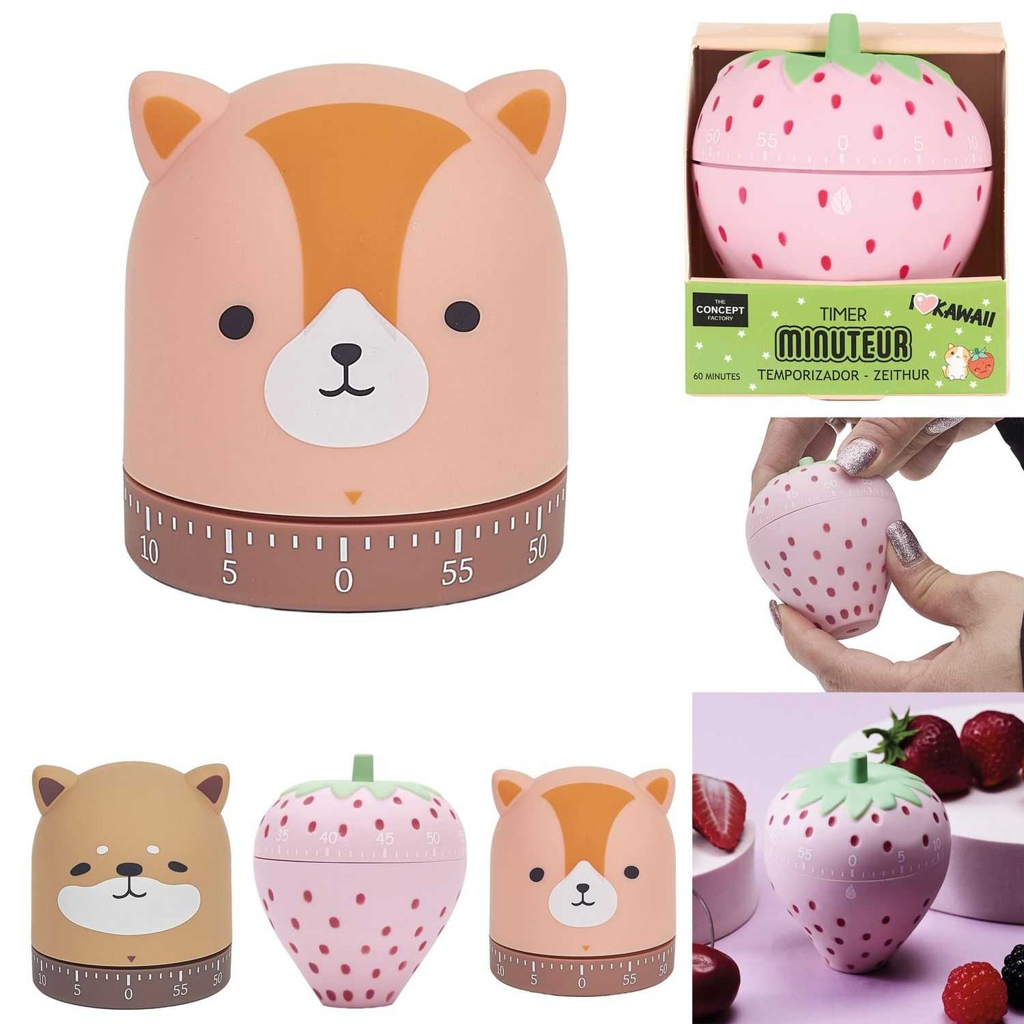 Kawaii Timer, 6,5x8 cm, sortiert