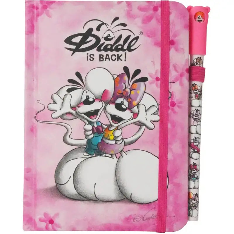Diddl Notizbuch mit Stift rosa - A6