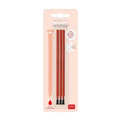 3er Erasable Pen Refills - rot