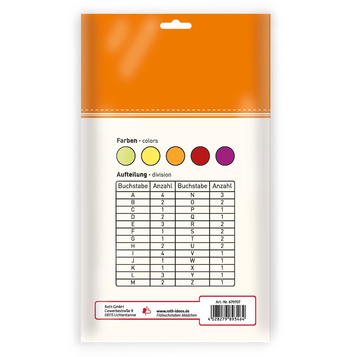 Filzbuchstaben Mädchen