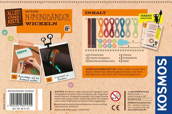 Bastelset AllesKönnerKiste Namensbänder wickeln