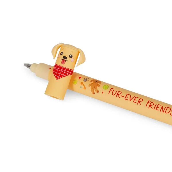 SET OF 3 ERASABLE GEL PENS - GOLDEN + BULLDOG + POODLE