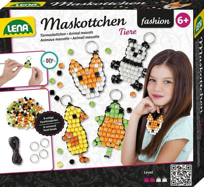 LENA Set Maskottchen Tier Anhänger basteln - für 4 Maskottchen