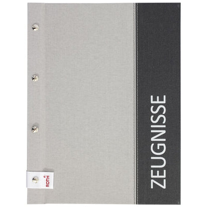 Zeugnismappe mit Buchschrauben - Grau