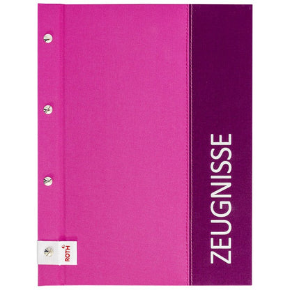 Zeugnismappe mit Buchschrauben - Pink