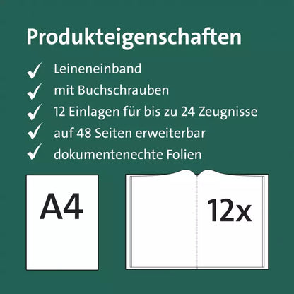 Zeugnismappe mit Buchschrauben - Pink