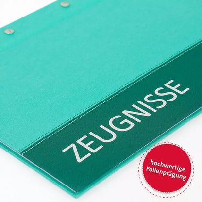 Zeugnismappe mit Buchschrauben - Mint