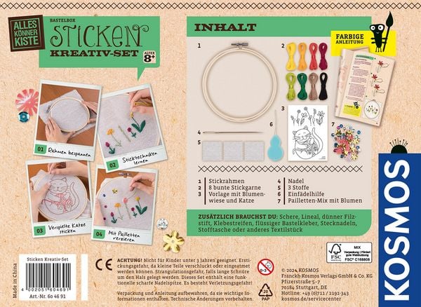 Handarbeit Set AllesKönnerKiste Sticken Kreativ-Set