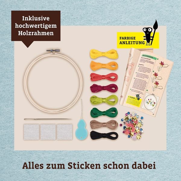 Handarbeit Set AllesKönnerKiste Sticken Kreativ-Set