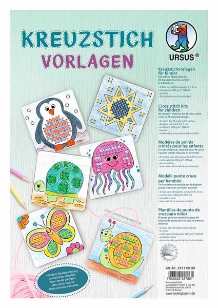 URSUS Kreuzstichvorlagen - 48 Motivkarten/8 Blatt